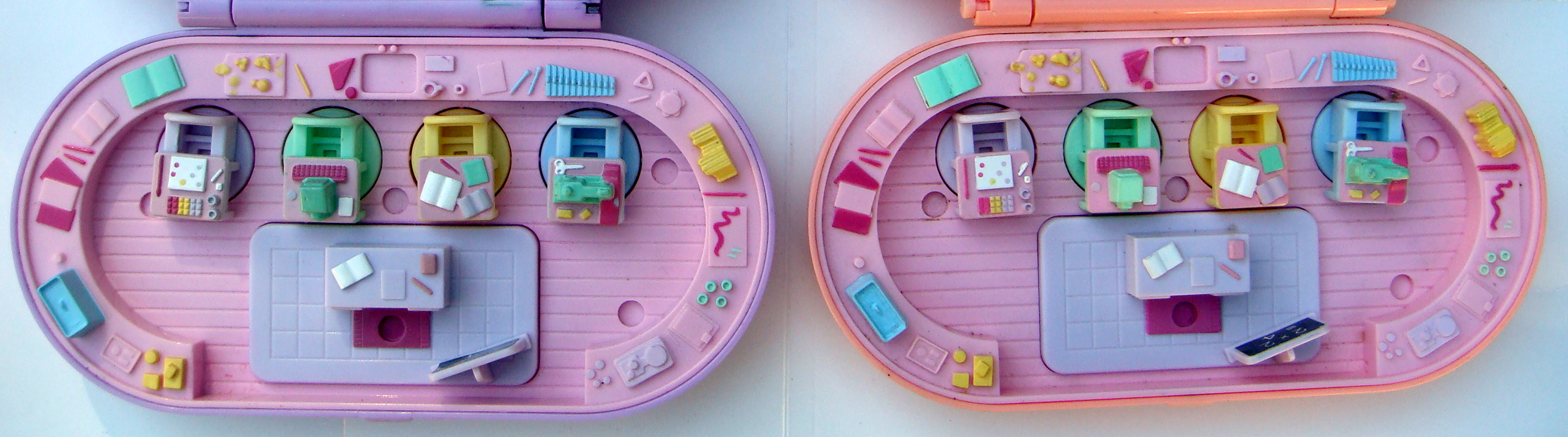 Vintage Polly Pocket Stampin' School Playset. School Stamp Compact. Pink  Variant, No Dolls. 2 Stamps Not Original. 1990s Girls Toys. Cute. 